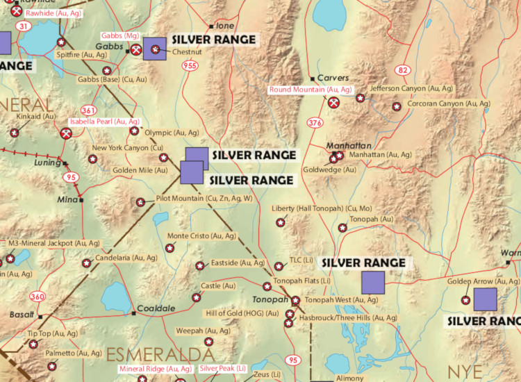Nevada Mining Map